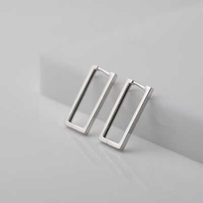 Orecchini a cerchio quadrati minimalisti HoopSquare