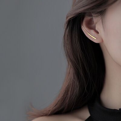 Ear climber earrings Minimalist Line - One pair