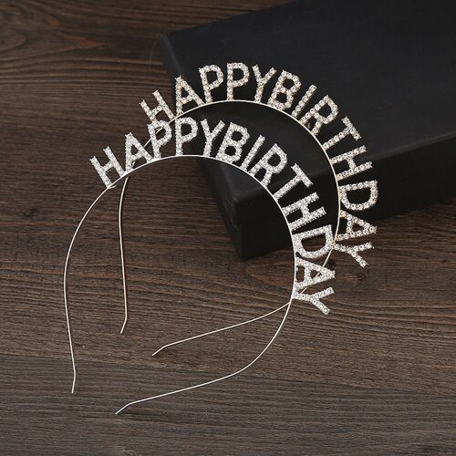 Sparkling Birthday Headband - Happy Birthday Letters