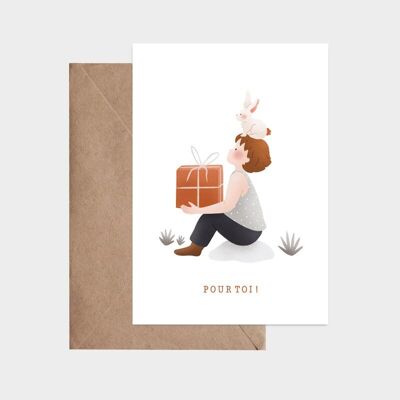 postcard - child's birthday - A gift for you