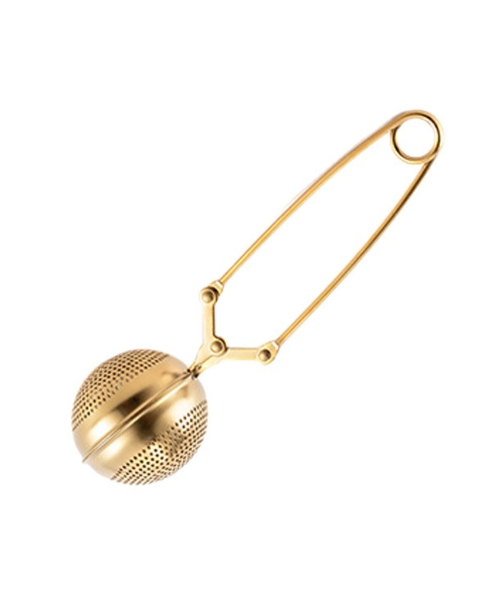 Infusor de té - bola de té dorada / Pinzas de té doradas