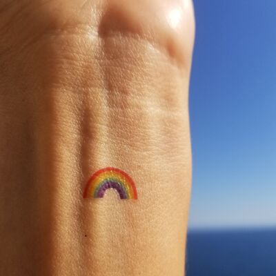 tatuaje temporal de arcoíris (juego de 8)