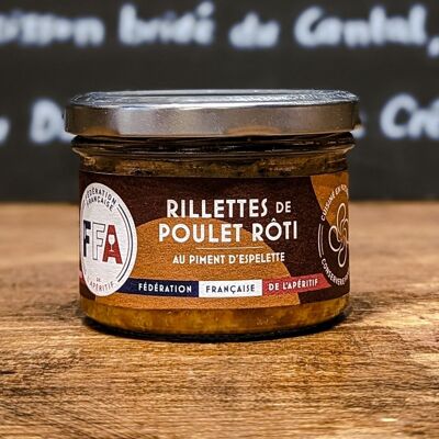 RILLETTES DE POULET RÔTI au piment d'Espelette - 160G (sans porc)