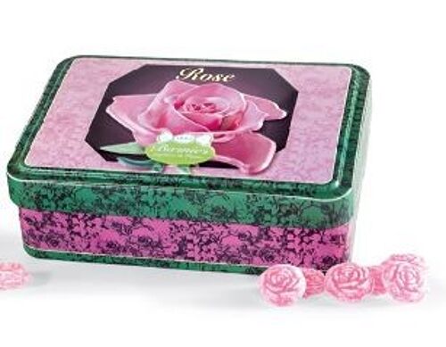 Bonbons de Rose givrée boîte métal