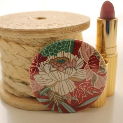 Bella red flowers pocket mirror