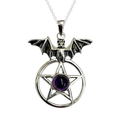 Lovely Black Onyx Bat Pentagram Pendant