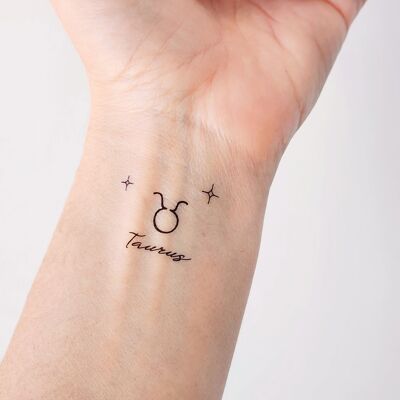 temporary tattoo zodiac sign Taurus (set of 4)