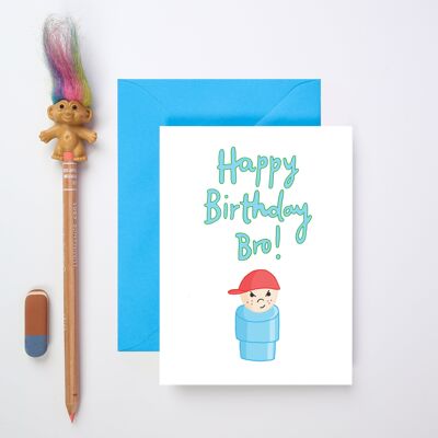Brother Birthday Card | Retro Greeting Card | Birthday Bro