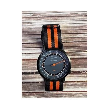 La 24 Heures Homme bracelet nato Noir-Orange 4