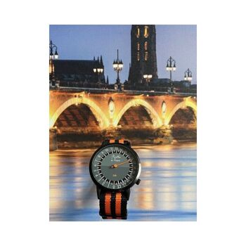 La 24 Heures Homme bracelet nato Noir-Orange 6