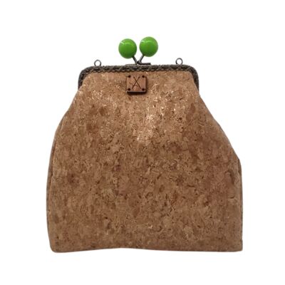 "Emerald Isle" Handcrafted Cork Clutch with Pearl Clasp