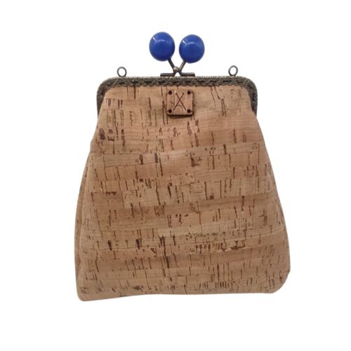 "Athenian Night" Handmade Cork Clutch with Lapis Clasp