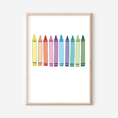 Crayons Print | Art Print | Artist Print (A5)