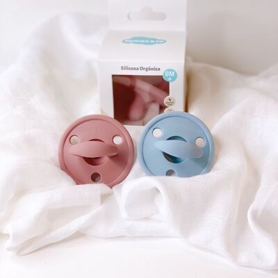 Pink and Dusty blue Pacifier Kit Nenina & Co
