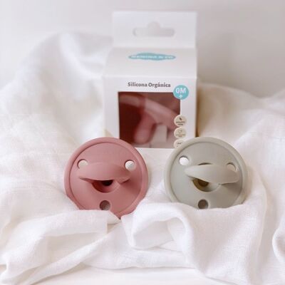 Nenina & Co Pink and Gray Pacifier Kit