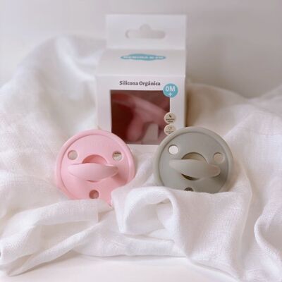 Nenina & Co Bubblegum Pink and Gray Pacifier Kit