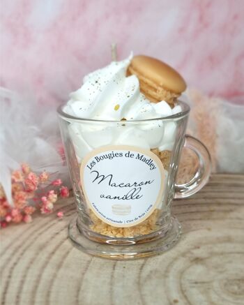 Bougie gourmande Macaron vanille 1