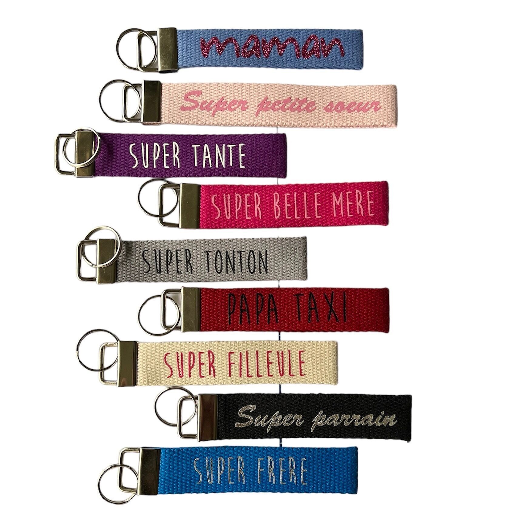 Confezione da 60 portachiavi famiglia in riassortimento