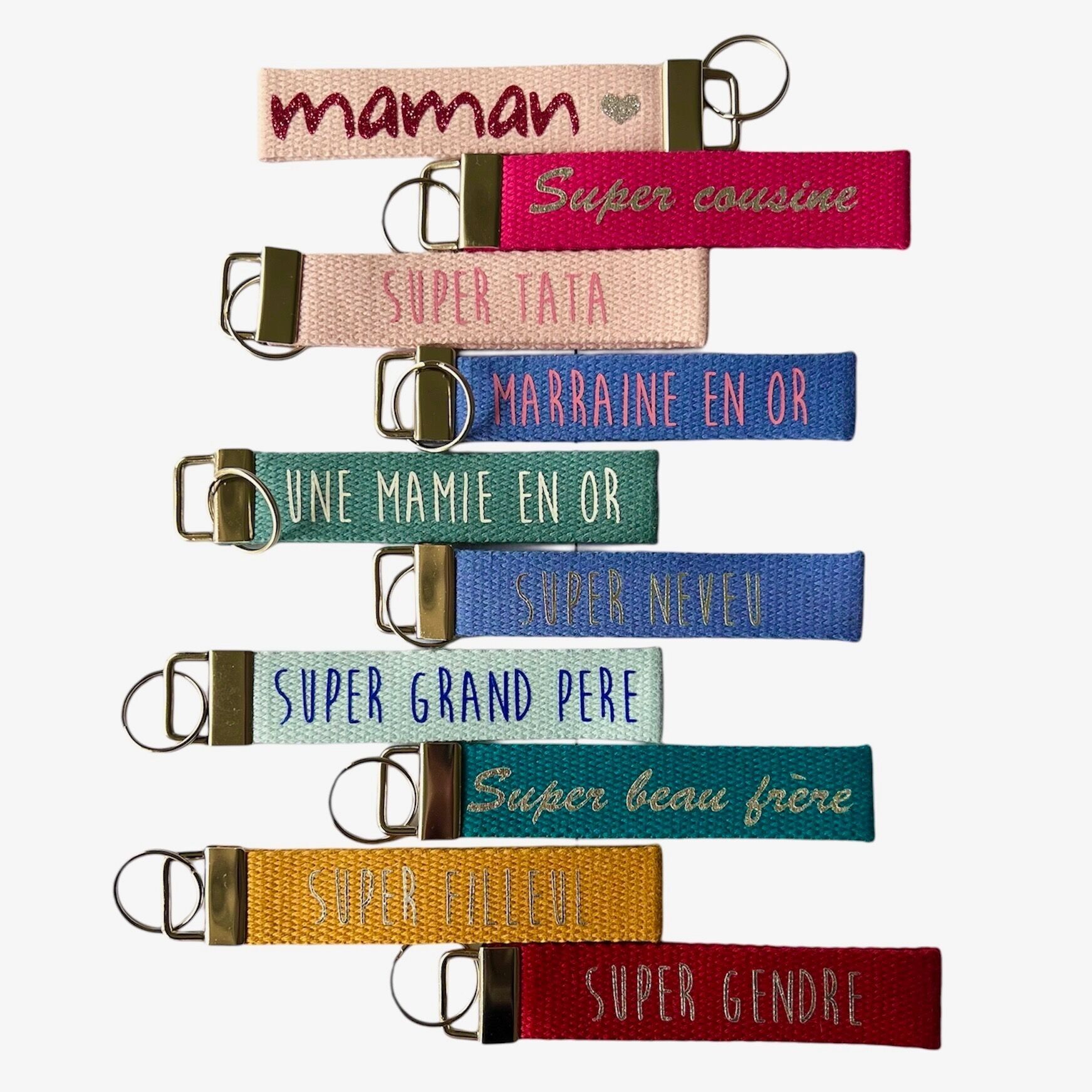 Confezione da 130 portachiavi famiglia +