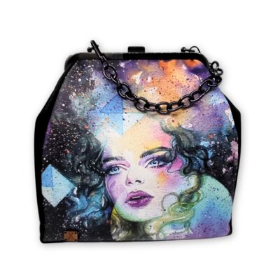 Sac à main artistique "Celestial Reverie" avec poignée en chaîne