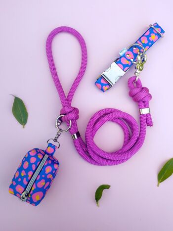 Laisse pour chien en corde - Fuchsia 3