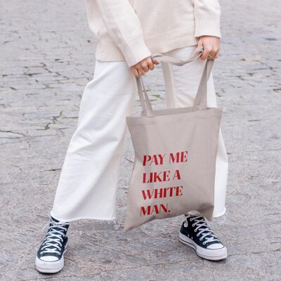 Sac en jute | Payez-moi comme un homme blanc