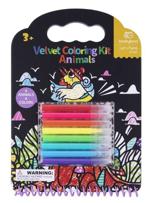 Velvet Coloring Kit - Animals mini