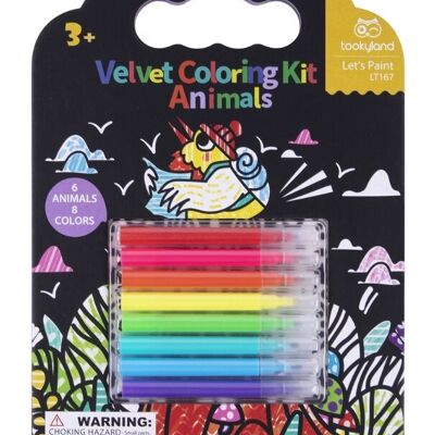Velvet Coloring Kit - Animals mini