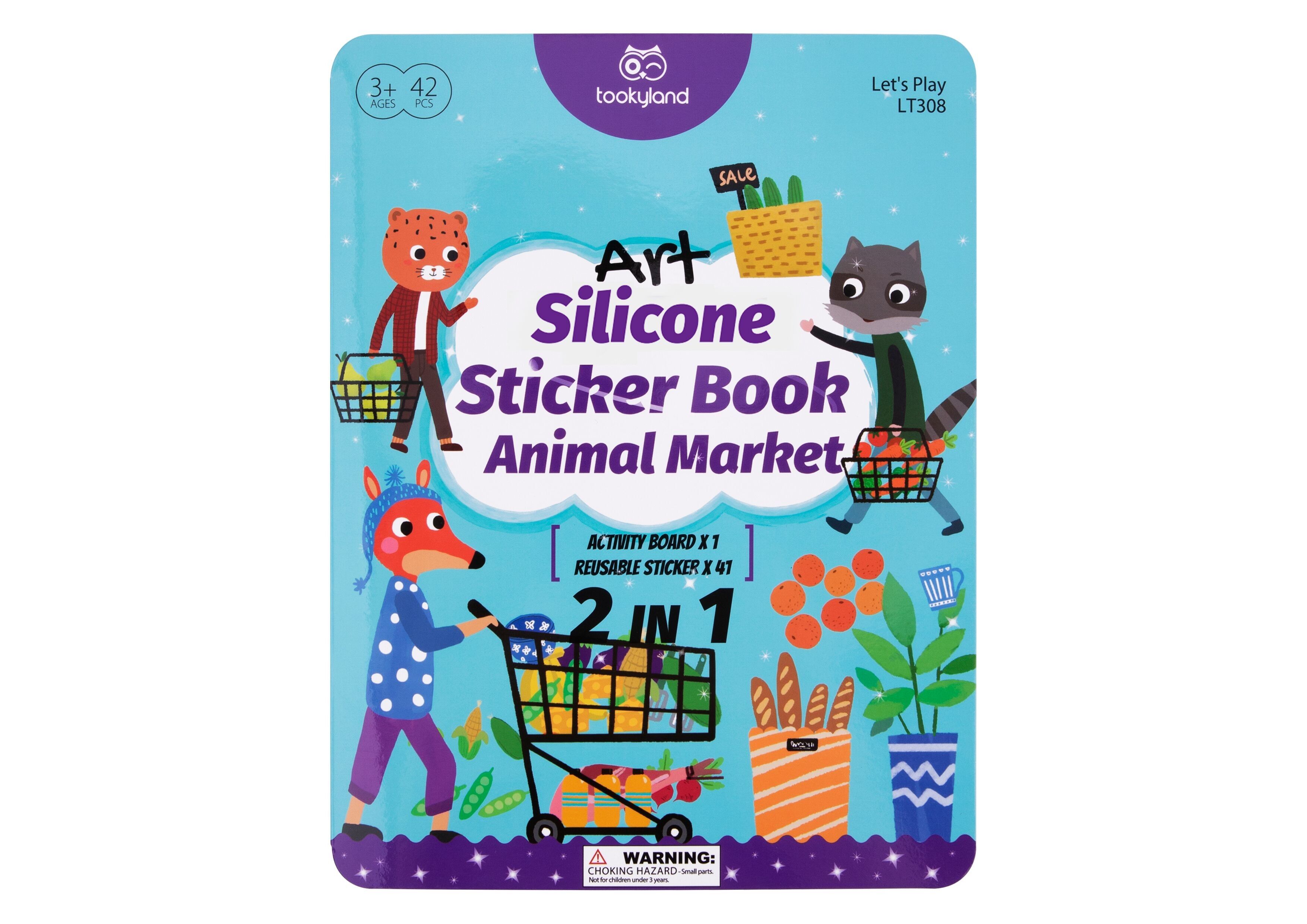 Libro de pegatinas de silicona Mercado de animales