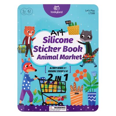 Libro de pegatinas de silicona Mercado de animales