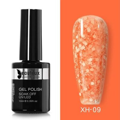 Esmalte en gel Beautilux --Copos de nieve XH-09