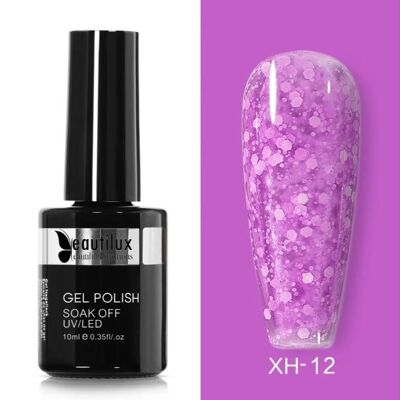 Esmalte en gel Beautilux --Copos de nieve XH-12