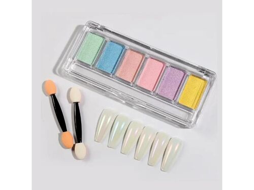 6 Colors Aurora Mirror Powder Pallete JGF6-01