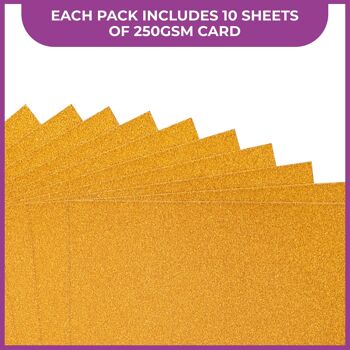 Pack de 10 feuilles de cartes à paillettes Crafter's Companion - Cuivre 5