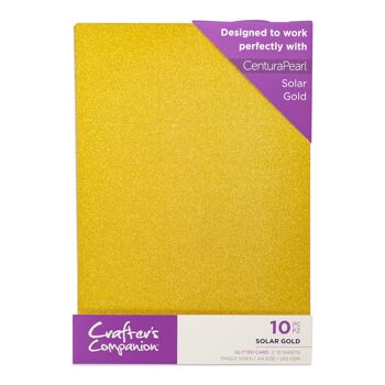 Pack de 10 feuilles de cartes à paillettes Crafter's Companion - Or solaire 1