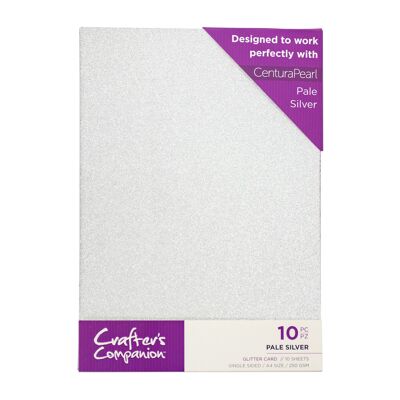 Crafter's Companion Glitzerkarte, 10er-Bogen-Packung, blasses Silber