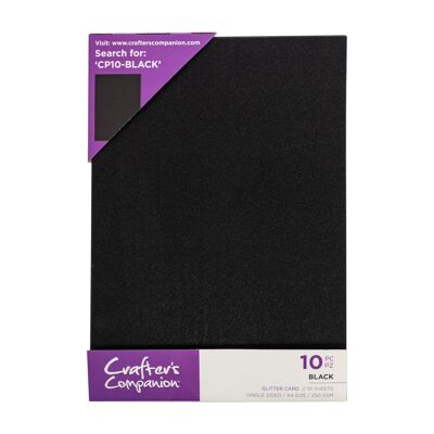 Crafter's Companion Glitzerkarte, 10er-Bogen-Packung, Schwarz