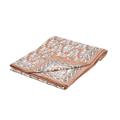 Plaid Alhambra terra, coton imprimé blockprint