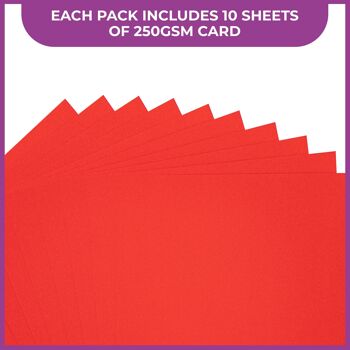 Pack de 10 feuilles de cartes à paillettes Crafter's Companion - Rouge Noël 5