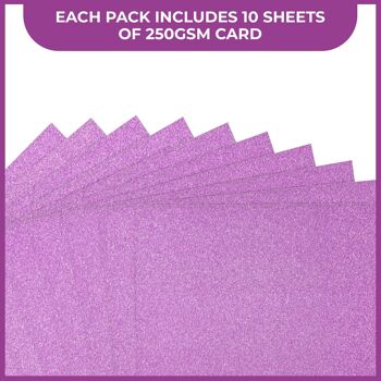 Pack de 10 feuilles de cartes à paillettes Crafter's Companion - Lilas 5