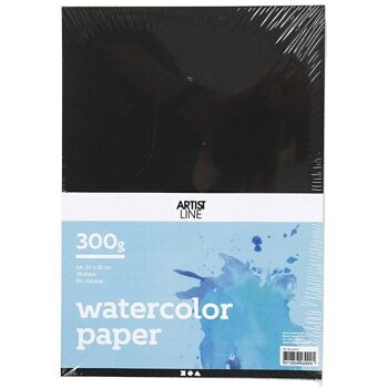 Papier aquarelle - Noir - A4 - 300 g/m² - 10 feuilles 2