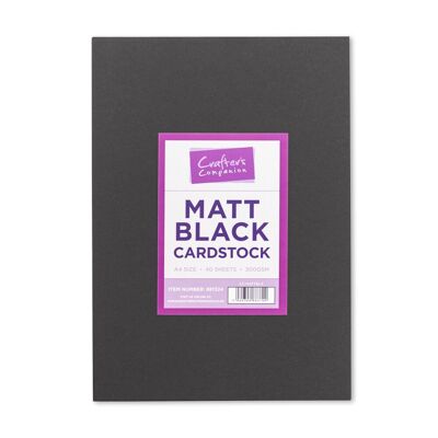 Papier cartonné A4 noir mat Crafter's Companion - 40 feuilles