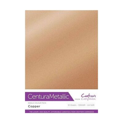 Crafter's Companion Centura Pearl Metallic A4 Unicolore Lot de 10 feuilles – Cuivre
