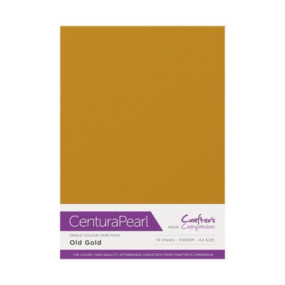 Crafter's Companion Centura Pearl, confezione da 10 fogli A4, colore singolo, oro antico
