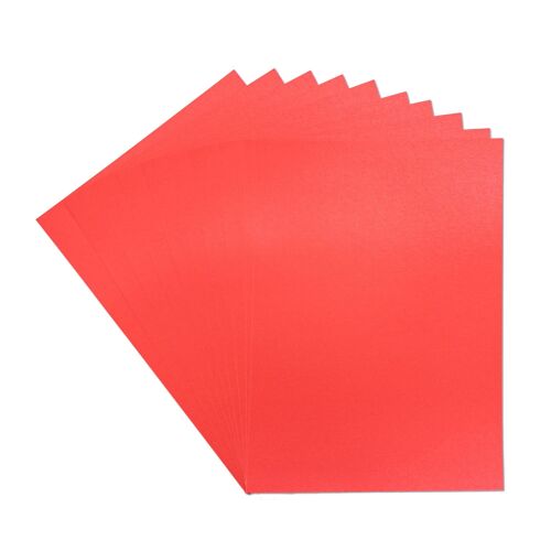 Crafter's Companion Centura Pearl Single Colour A4 10 Sheet Pack - Xmas Red