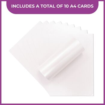 Crafter's Companion Centura Pearl Snow White Hint of Silver Lot de cartes imprimables A4 – 10 feuilles 4