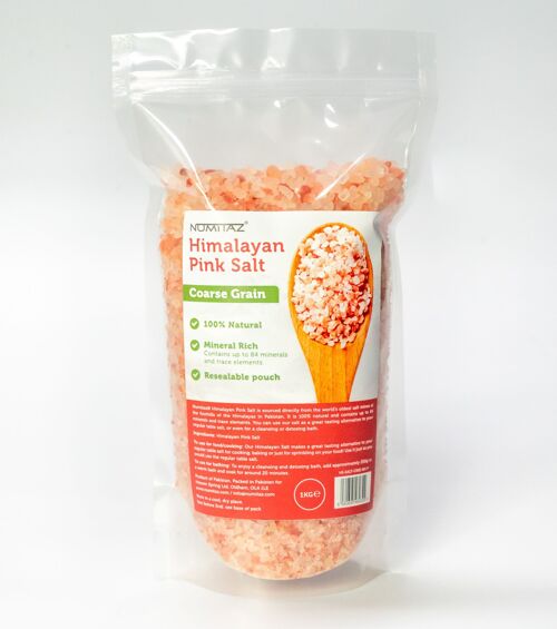 Himalayan Coarse Pink Salt 1KG Retail Pouch