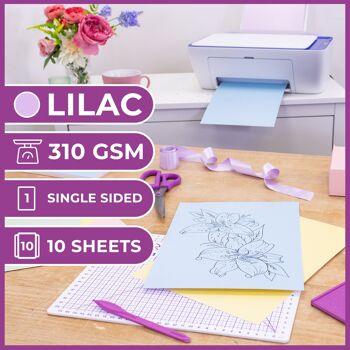 Crafter's Companion Centura Pearl Pack de 10 feuilles A4 couleur unique - Lilas 2