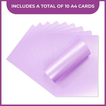 Crafter's Companion Centura Pearl Pack de 10 feuilles A4 couleur unique - Lilas 4