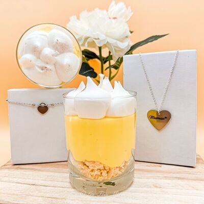 Handmade gourmet jewel candle scented with lemon meringue